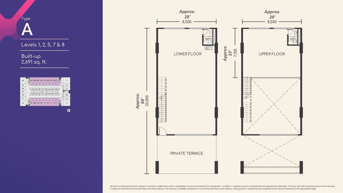 The NeX Type A floor plan 2,691 sqft